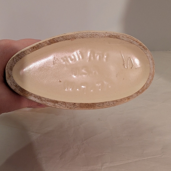 Vintage Hall Art Pottery Wildflower Cornucopia Vase - W 7 - 7 1/2 - Picture 11 of 12